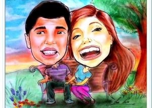 מתנה לבן או בת הזוג לכבוד יום ההולדת בצורת קריקטורה מחמיאה ומצחיקה מאת בתאל הקריקטוריסטית