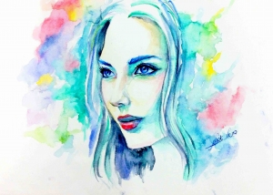 ציור מקצועי מצבעי אקוורל כמתנה מיוחדת ליום הולדת -= מאת בתאל אסולין