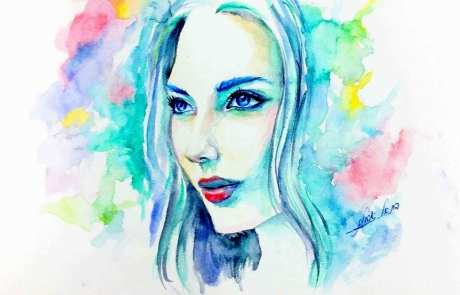 ציור מקצועי מצבעי אקוורל כמתנה מיוחדת ליום הולדת -= מאת בתאל אסולין