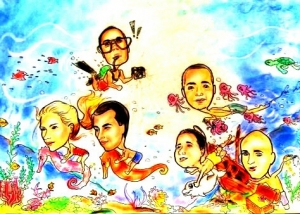 ציור קריקטורה כמתנה ומזכרת לעובדי החברה - מאת בתאל הקריקטוריסטית