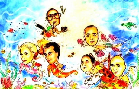 ציור קריקטורה כמתנה ומזכרת לעובדי החברה - מאת בתאל הקריקטוריסטית