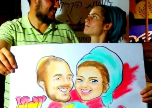 אומנות הקריקטורות באירועים משפחתיים - ציורים מושקעים כמתנה לאורחים מאת בתאל הקריקטוריסטית