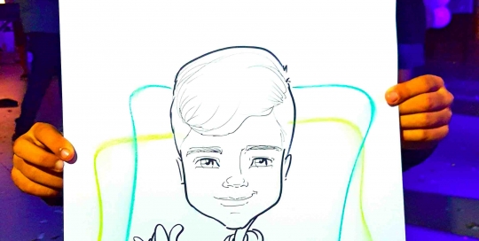 אטרקציית קריקטורה לאירוע בר ובת מצווה