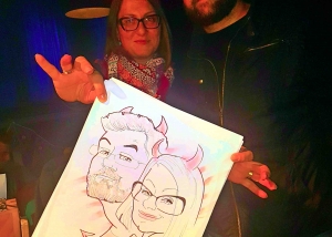 אטרקציית ציורי קריקטורה זוגי כמתנה יפה לאורחים מאירוע החתונה