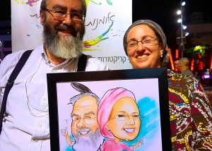 ציורי קריקטורות כמתנה לסבתא וסבא באירוע ומזכרת מיוחדת מכל הנכדים - וגם חוויה והנאה משפחתית מאת בתאל הקריקטוריסטית