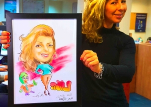 ציורי קריקטורות כמתנה ומזכרת מושקעת לעובדי חברת בזק בינלאומי לכבוד החגים - קריקטוריסט כחוויה מיוחדת לאירוע