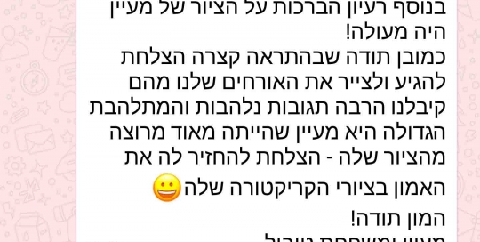חוות דעת והמלצות מלקוחות שנהנו מאטרקציית והפעלת הקריקטורות באירוע בת / בר המצווה