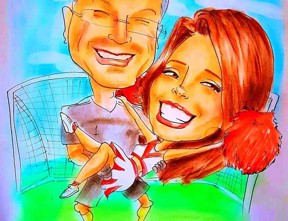 ציורי קריקטורות מקצועיים כמזכרת לזוג לכל אירוע