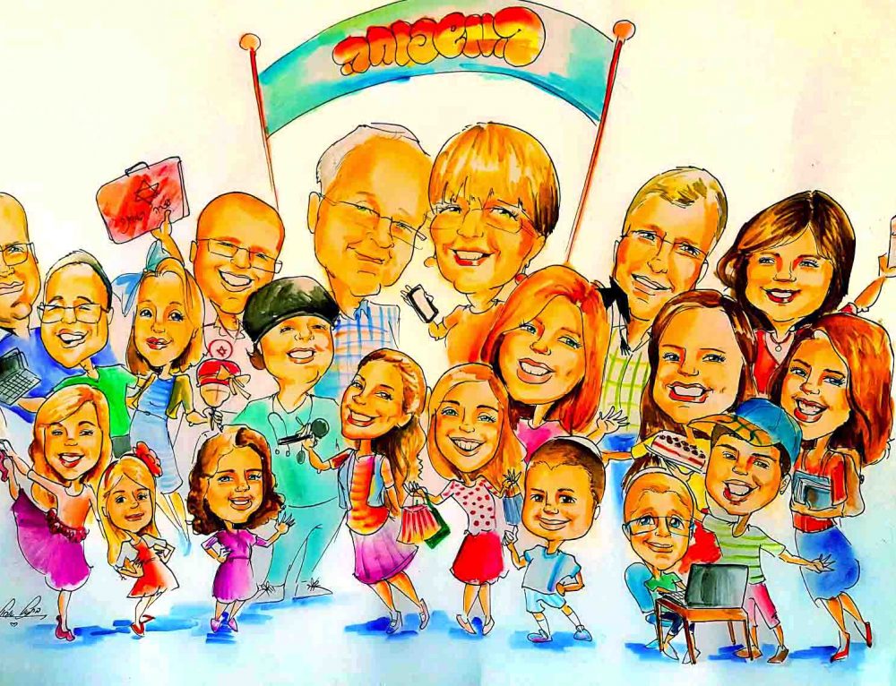 קריקטורה מדהימה לכל המשפחה כמתנה ומזכרת מאירוע מיוחד