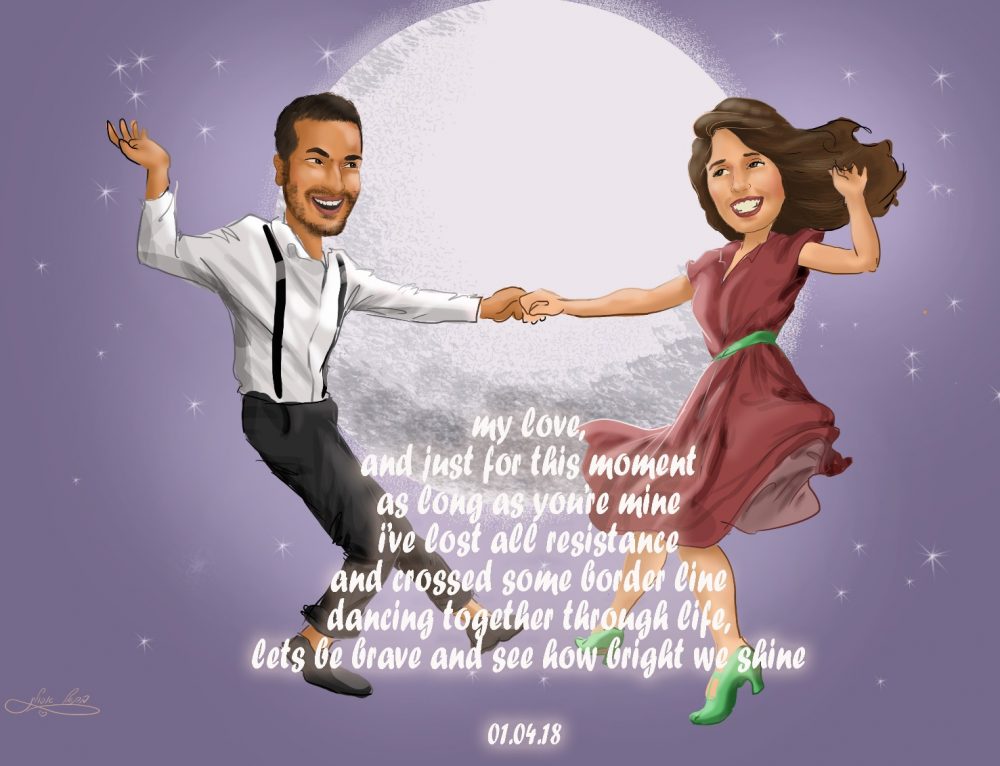 קריקטורות מתוקות ומיוחדות כמתנת יום הולדת לבן הזוג מבתאל הקריקטוריסטית